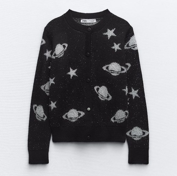 New Zara Metallic Knit Cardigan 3991/126 - Picture 1 of 11